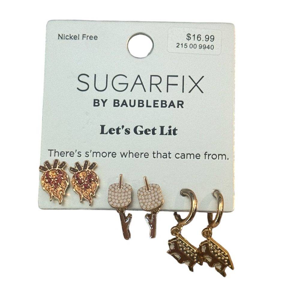 New SUGARFIX BY BUBLEBAR Nick Free Trendy Fall Earring Bundle of 3